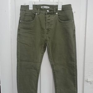 Green Zara skinny jeans